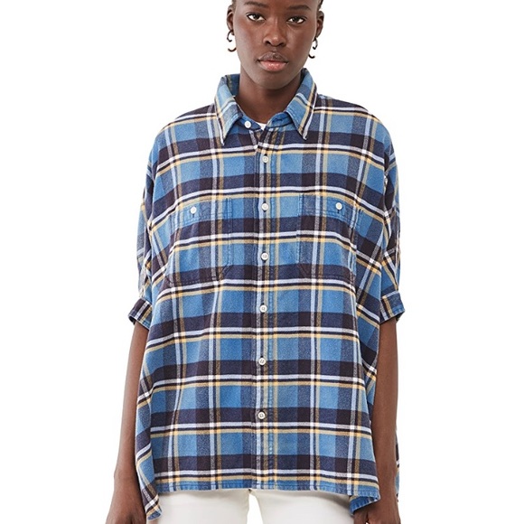 R13 Plaid Oversized Boxy Shirt. Size large - Picture 1 of 15